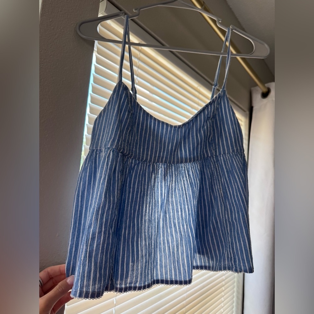 Abercrombie & Fitch Blue stripped tank top